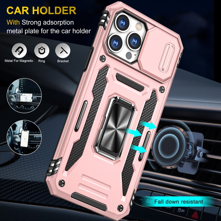 For iPhone 15 Pro Max Armor PC + TPU Camera Shield Phone Case(Rose Gold) - free shipping - PMC TechLife - Order now!
