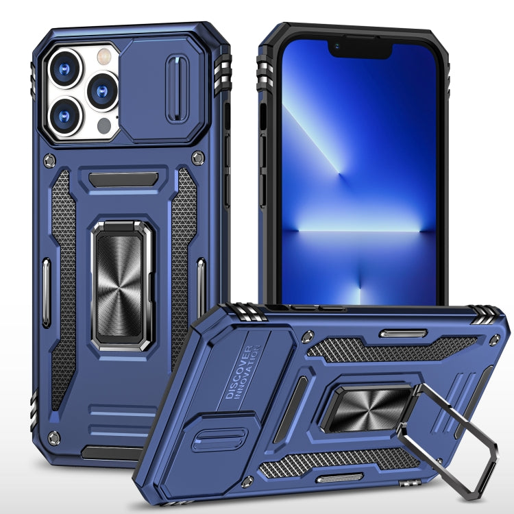 For iPhone 15 Pro Armor PC + TPU Camera Shield Phone Case(Navy Blue) - free shipping - PMC TechLife - Order now!
