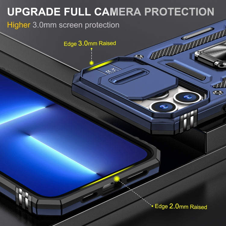 For iPhone 15 Pro Armor PC + TPU Camera Shield Phone Case(Navy Blue) - free shipping - PMC TechLife - Order now!