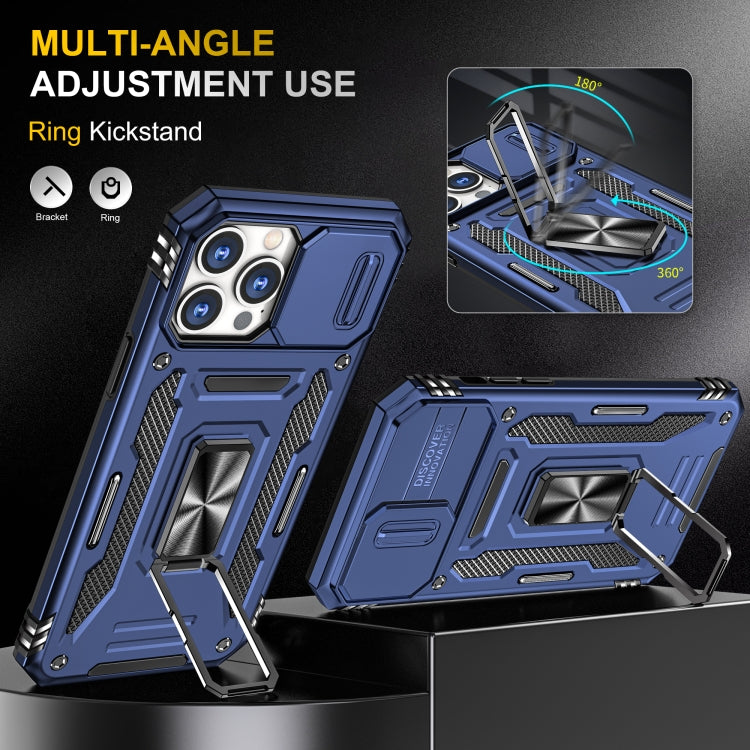 For iPhone 15 Pro Armor PC + TPU Camera Shield Phone Case(Navy Blue) - free shipping - PMC TechLife - Order now!