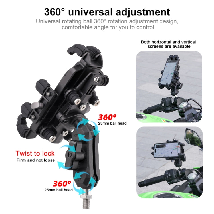 MOTOSLG Crab Motorcycle Phone Clamp Bracket U-Type Headbar Mount(Black) - free shipping - PMC TechLife - Order now!