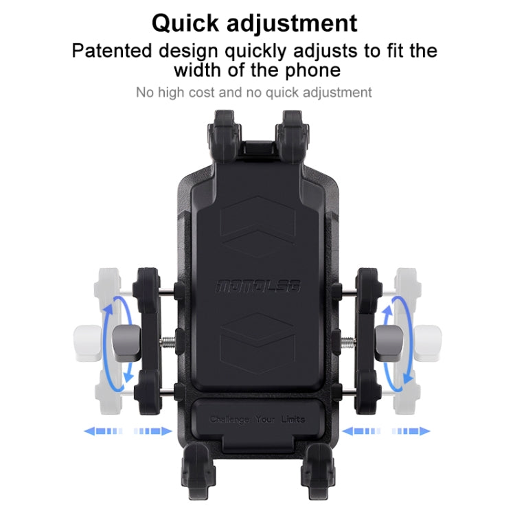 MOTOSLG Crab Motorcycle Phone Clamp Bracket O-Type Rear Mirror Mount(Black) - Holder by MOTOLSG | Online Shopping South Africa | PMC TechLife | Buy Now Pay Later Mobicred