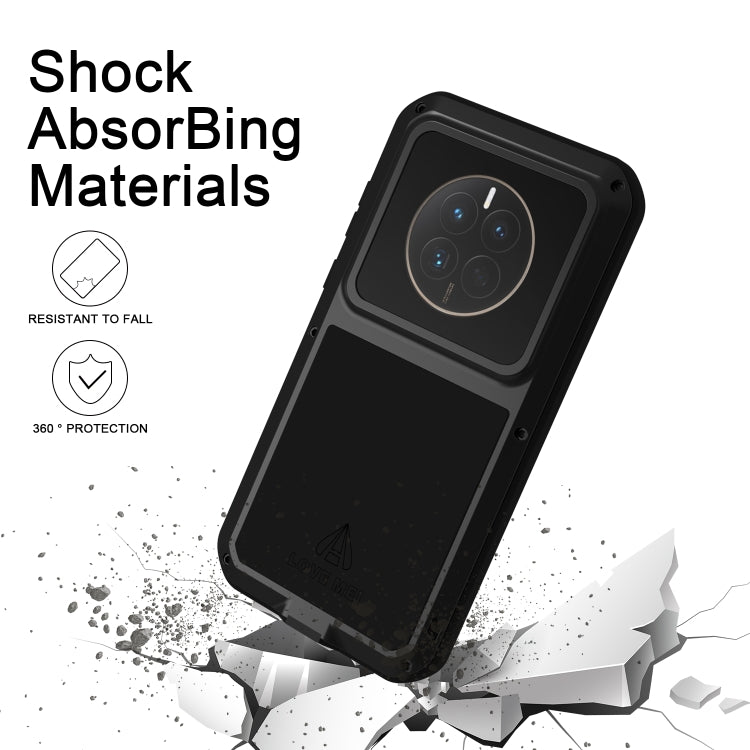 For Huawei P60 / P60 Pro / P60 Art LOVE MEI POWERFUL Metal Shockproof Life Waterproof Dustproof Phone Case(Black) - Huawei Cases by LOVE MEI | Online Shopping South Africa | PMC Jewellery | Buy Now Pay Later Mobicred