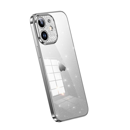 For iPhone 11 SULADA Electroplated Transparent Glittery TPU Phone Case(Silver) - iPhone 11 Cases by SULADA | Online Shopping South Africa | PMC Jewellery | Buy Now Pay Later Mobicred