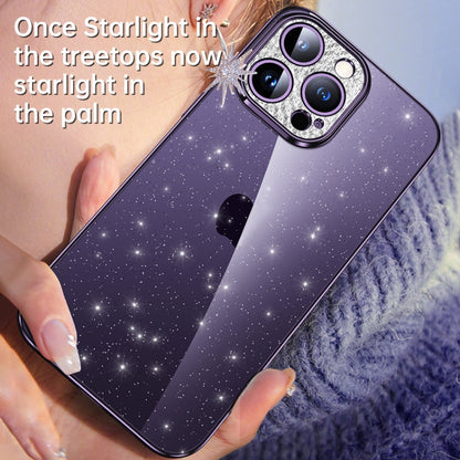 For iPhone 11 SULADA Electroplated Transparent Glittery TPU Phone Case(Silver) - iPhone 11 Cases by SULADA | Online Shopping South Africa | PMC Jewellery | Buy Now Pay Later Mobicred