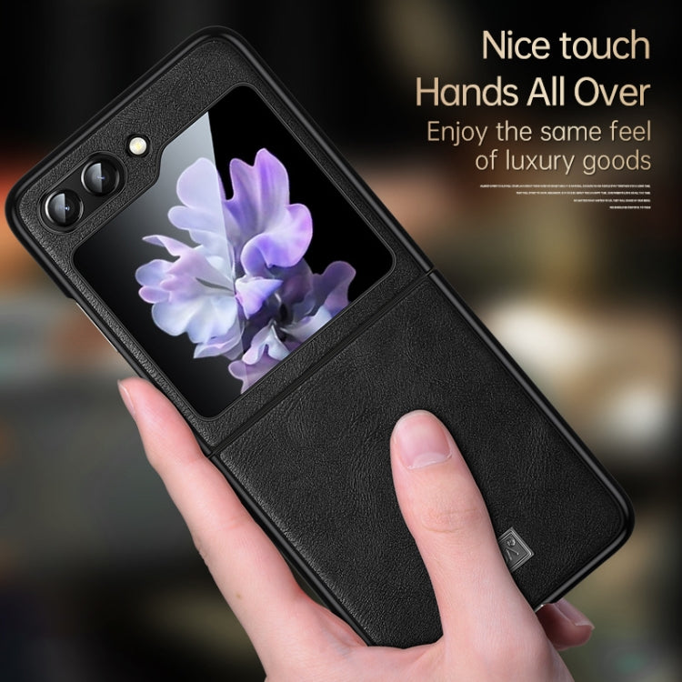 For Samsung Galaxy Z Flip5 SULADA Shockproof TPU + Handmade Leather Phone Case(Green) - Galaxy Z Flip5 Cases by SULADA | Online Shopping South Africa | PMC TechLife | Buy Now Pay Later Mobicred
