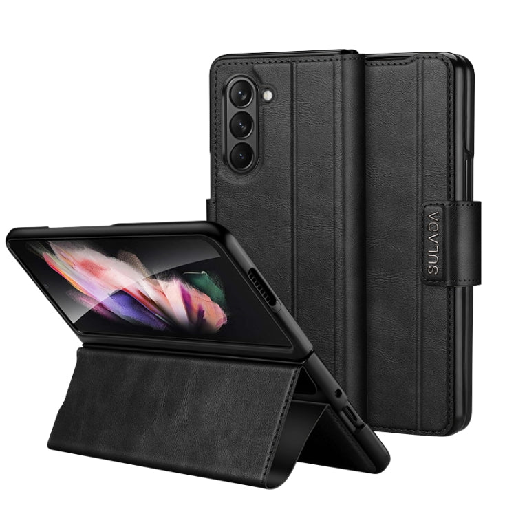 For Samsung Galaxy Z Fold5 SULADA All-inclusive Magnetic Snap Flip Leather Phone Case(Black) - free shipping - PMC TechLife - Order now!
