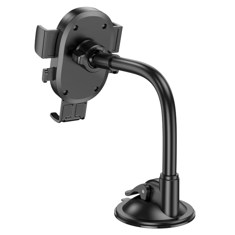 hoco H20 Mighty One-button Windshield Car Holder(Black) - Car Holders by hoco | Online Shopping South Africa | PMC Jewellery