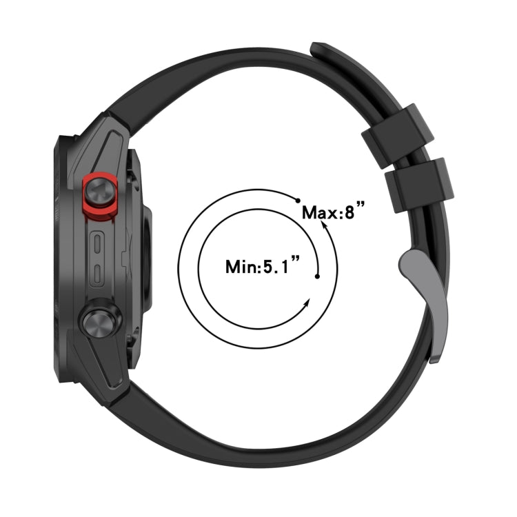 Compatible with Garmin Fenix 7S Pro 42mm Solid Color Silicone Watch Band(Black) - Watch Bands by PMC TechLife | Online Shopping South Africa | PMC TechLife | Buy Now Pay Later Mobicred