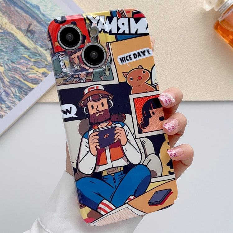 For iPhone 14 Plus Painted Pattern Precise Hole PC Phone Case(Vacationer) - free shipping - PMC TechLife - Order now!