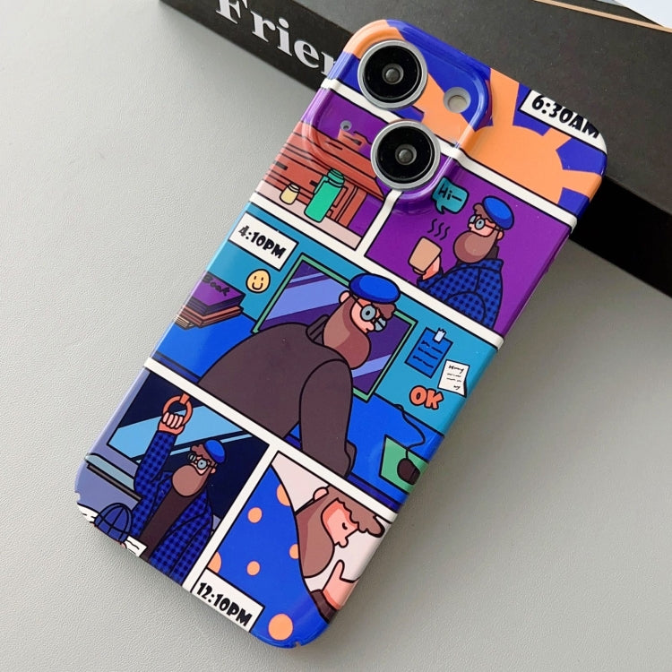 For iPhone 14 Plus Painted Pattern Precise Hole PC Phone Case(Working Uncle) - iPhone 14 Plus Cases by PMC TechLife | Online Shopping South Africa | PMC TechLife