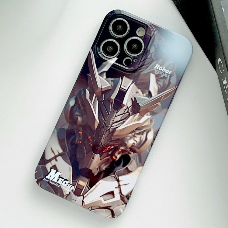 For iPhone 14 Pro Max Painted Pattern Precise Hole PC Phone Case(Golden Robot) - iPhone 14 Pro Max Cases by PMC TechLife | Online Shopping South Africa | PMC TechLife