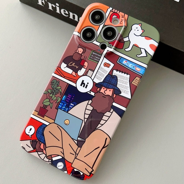 For iPhone 13 Pro Max Painted Pattern Precise Hole PC Phone Case(Holiday Uncle) - iPhone 13 Pro Max Cases by PMC TechLife | Online Shopping South Africa | PMC TechLife