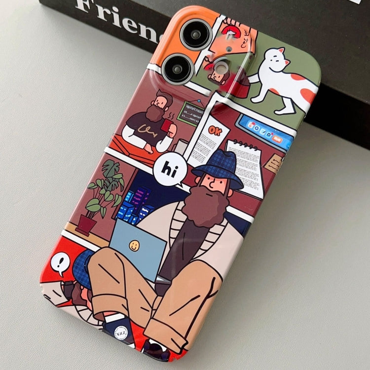 For iPhone 12 Painted Pattern Precise Hole PC Phone Case(Holiday Uncle) - iPhone 12 / 12 Pro Cases by PMC TechLife | Online Shopping South Africa | PMC TechLife