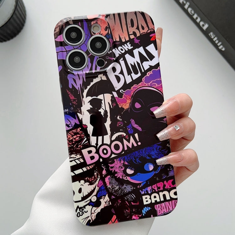 For iPhone 12 Pro Max Painted Pattern Precise Hole PC Phone Case(Comics Umbrella Boy) - iPhone 12 Pro Max Cases by PMC Jewellery | Online Shopping South Africa | PMC Jewellery