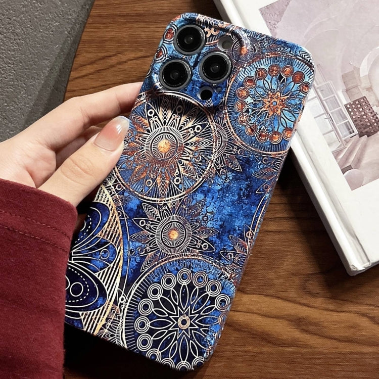 For iPhone 12 Pro Max Painted Pattern Precise Hole PC Phone Case(Abstract Flower) - iPhone 12 Pro Max Cases by PMC TechLife | Online Shopping South Africa | PMC TechLife