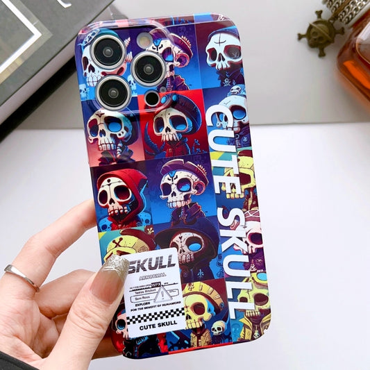 For iPhone 12 Pro Painted Pattern Precise Hole PC Phone Case(Cute Skull) - iPhone 12 / 12 Pro Cases by PMC Jewellery | Online Shopping South Africa | PMC Jewellery