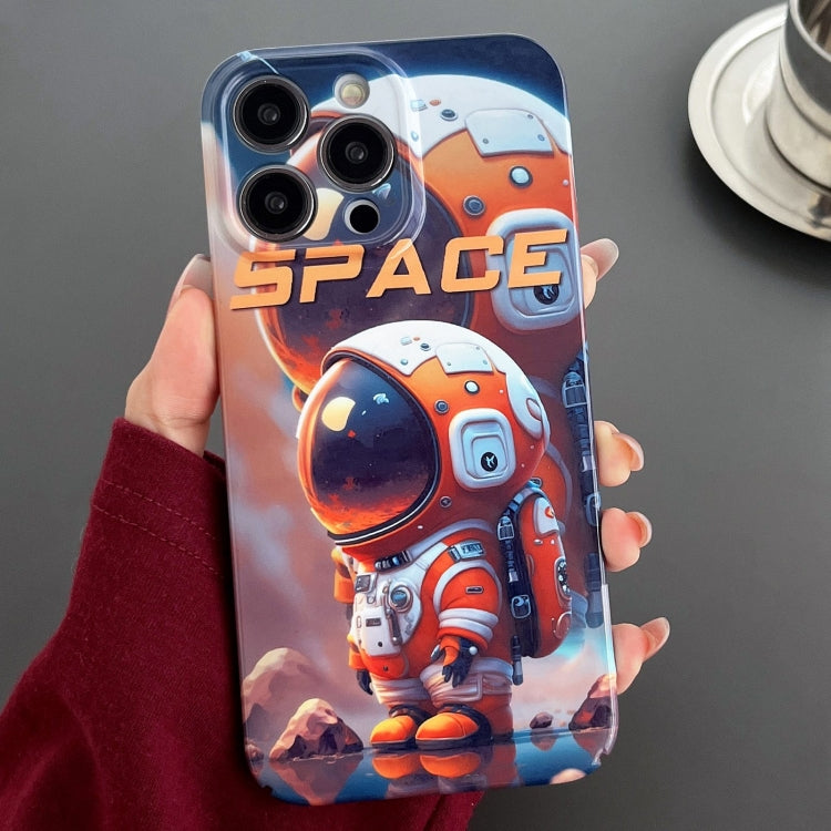 For iPhone 11 Pro Max Painted Pattern Precise Hole PC Phone Case(Orange Astronaut) - free shipping - PMC TechLife - Order now!