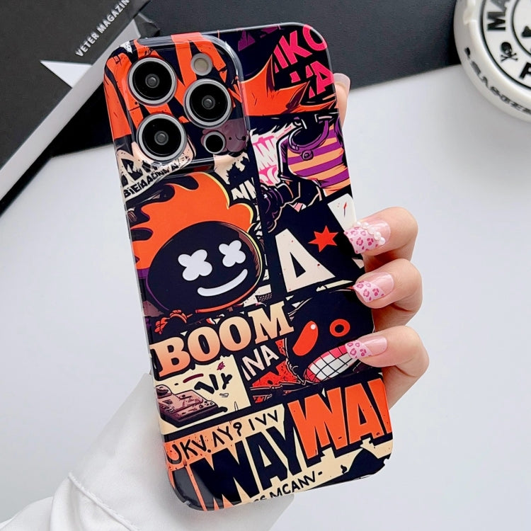 For iPhone 11 Pro Painted Pattern Precise Hole PC Phone Case(Orange Comics) - iPhone 11 Pro Cases by PMC TechLife | Online Shopping South Africa | PMC TechLife
