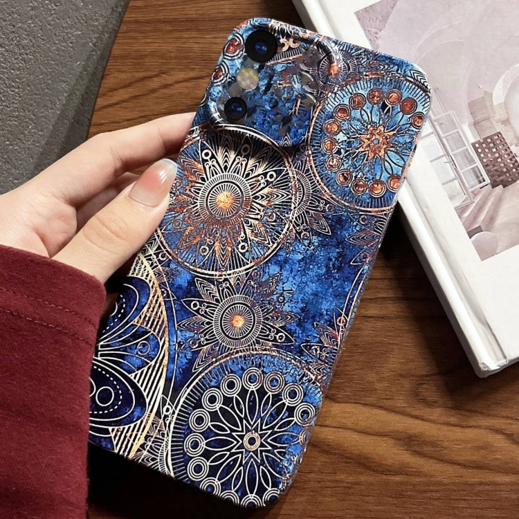 For iPhone X / XS Painted Pattern Precise Hole PC Phone Case(Abstract Flower) - More iPhone Cases by PMC TechLife | Online Shopping South Africa | PMC TechLife