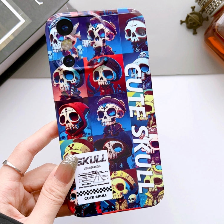 For iPhone X / XS Painted Pattern Precise Hole PC Phone Case(Cute Skull) - More iPhone Cases by PMC TechLife | Online Shopping South Africa | PMC TechLife