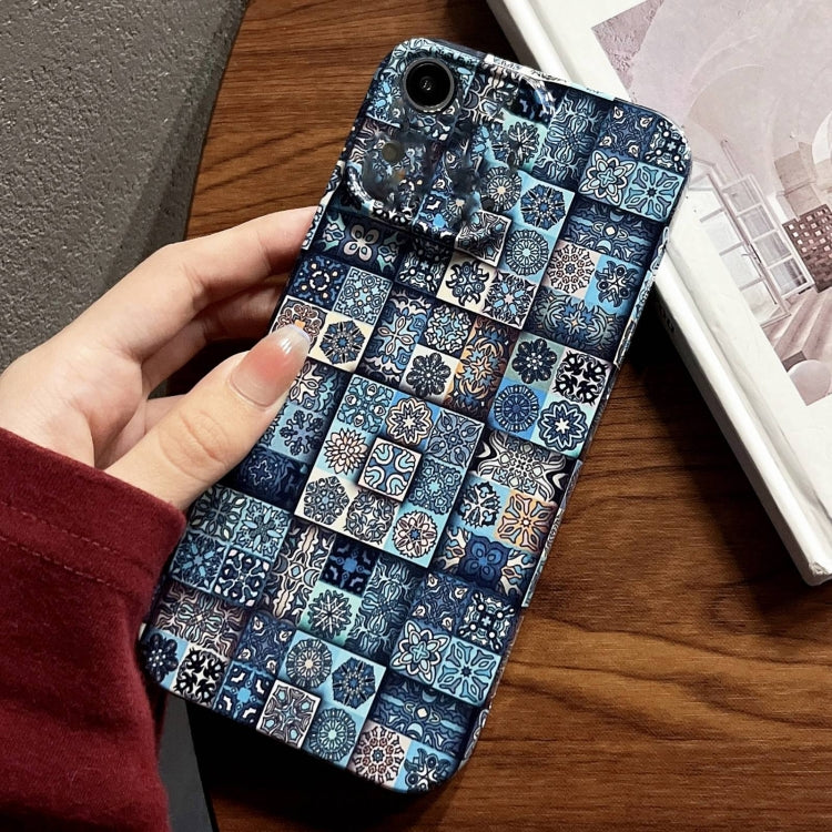 For iPhone XR Painted Pattern Precise Hole PC Phone Case(Green Plaid) - free shipping - PMC TechLife - Order now!