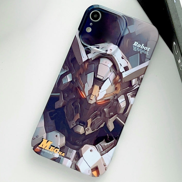 For iPhone XR Painted Pattern Precise Hole PC Phone Case(Grey Robot) - More iPhone Cases by PMC TechLife | Online Shopping South Africa | PMC TechLife