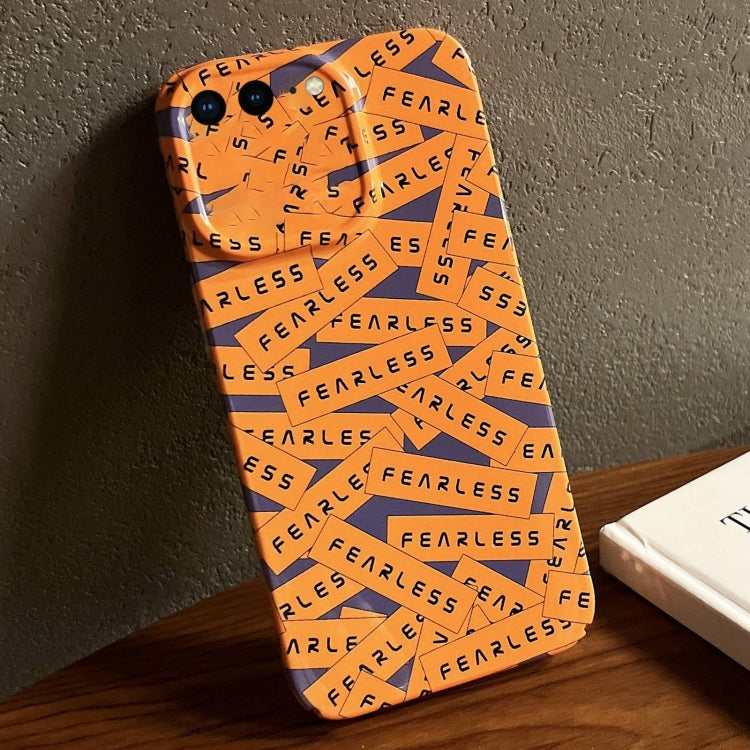 For iPhone 8 Plus / 7 Plus Painted Pattern Precise Hole PC Phone Case(Orange Label) - More iPhone Cases by PMC TechLife | Online Shopping South Africa | PMC TechLife