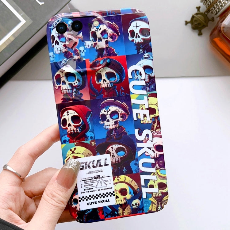 For iPhone 8 Plus / 7 Plus Painted Pattern Precise Hole PC Phone Case(Cute Skull) - More iPhone Cases by PMC Jewellery | Online Shopping South Africa | PMC Jewellery