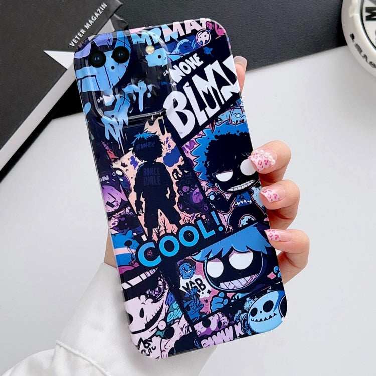 For iPhone 8 Plus / 7 Plus Painted Pattern Precise Hole PC Phone Case(Purple Comics) - More iPhone Cases by PMC Jewellery | Online Shopping South Africa | PMC Jewellery