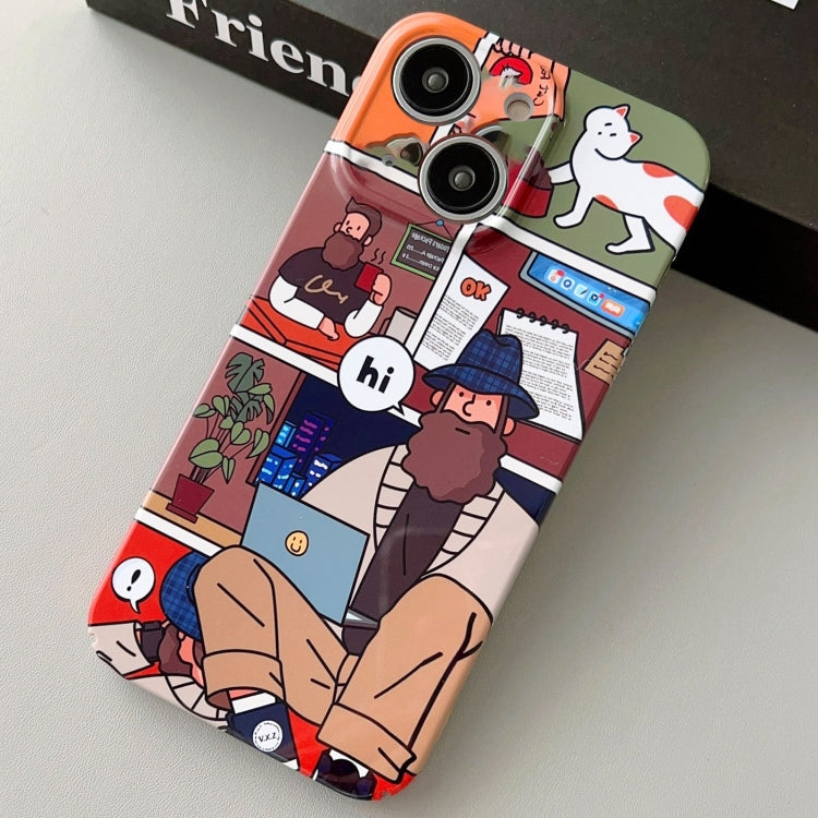 For iPhone 15 Plus Painted Pattern Precise Hole PC Phone Case(Holiday Uncle) - iPhone 15 Plus Cases by PMC TechLife | Online Shopping South Africa | PMC TechLife