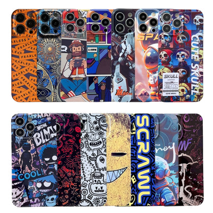 For iPhone 15 Painted Pattern Precise Hole PC Phone Case(Working Comics) - iPhone 15 Cases by PMC Jewellery | Online Shopping South Africa | PMC Jewellery