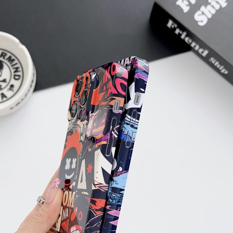 For iPhone XR Painted Pattern Precise Hole PC Phone Case(Orange Robot) - More iPhone Cases by PMC TechLife | Online Shopping South Africa | PMC TechLife