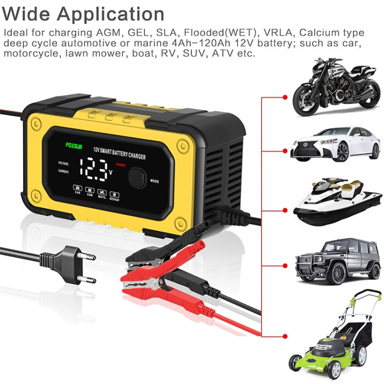 FOXSUR FBC1206E 6A 12V Car / Motorcycle Smart Battery Charger(UK Plug) - free shipping - PMC TechLife - Order now!