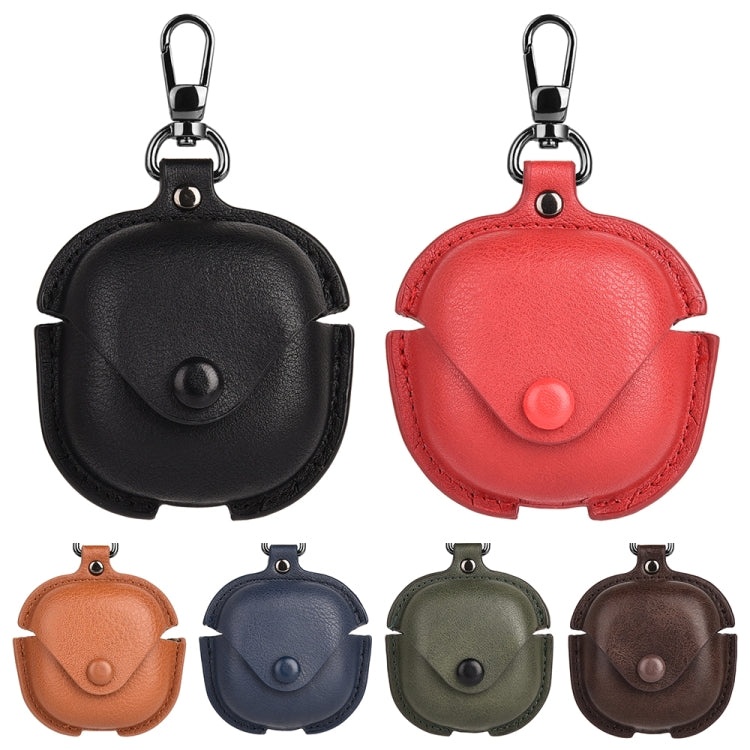 For Samsung Galaxy Buds Live / Pro Leather TWS Earphone Protective Case with Hook(Blue) - Samsung Earphone Case by PMC TechLife | Online Shopping South Africa | PMC TechLife