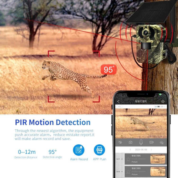 ESCAM QF380 4MP Network Solar PIR Alert Smart Wildlife Hunting Camera, 4G:AU Version(Camouflage) - free shipping - PMC TechLife - Order now!