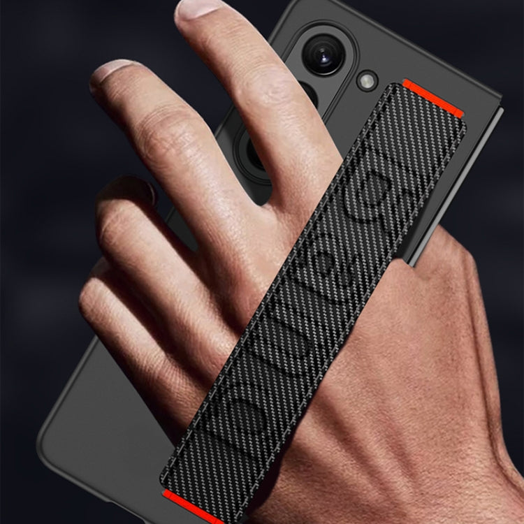 For Samsung Galaxy Z Fold5 5G GKK Ultra-thin Wristband Shockproof Phone Case with Holder(Carbon Fiber) - Galaxy Z Fold5 Cases by GKK | Online Shopping South Africa | PMC Jewellery | Buy Now Pay Later Mobicred