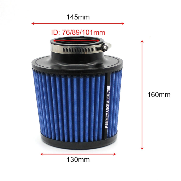 XH-UN077-079 Car High Flow Cold Cone Engine Air Intake Filter, Size:76mm(Green) - Air Intake System by PMC TechLife | Online Shopping South Africa | PMC TechLife