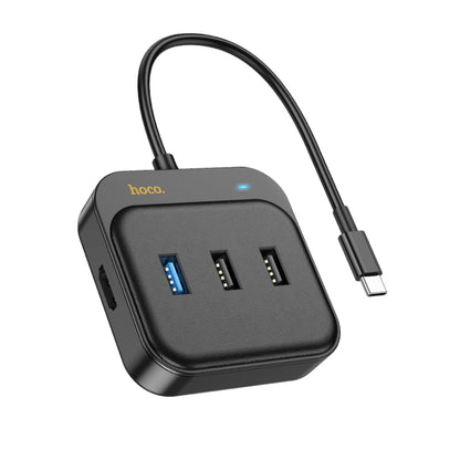 hoco HB36 5 in 1 HDTV+USB3.0+USB2.0x2+PD100W Converter, Cable Length: 0.2m(Black) - USB HUB by hoco | Online Shopping South Africa | PMC Jewellery