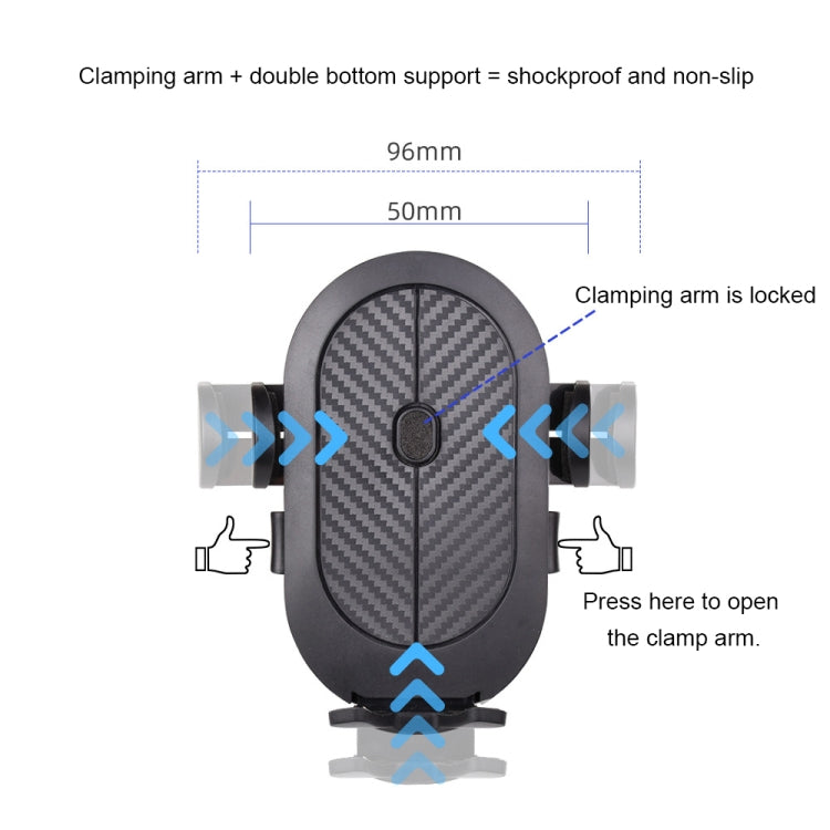 FLOVEME YXF233966 Carbon Fiber Texture One Click Lock Car Holder, Style:Dashboard(Black) - Car Holders by FLOVEME | Online Shopping South Africa | PMC Jewellery