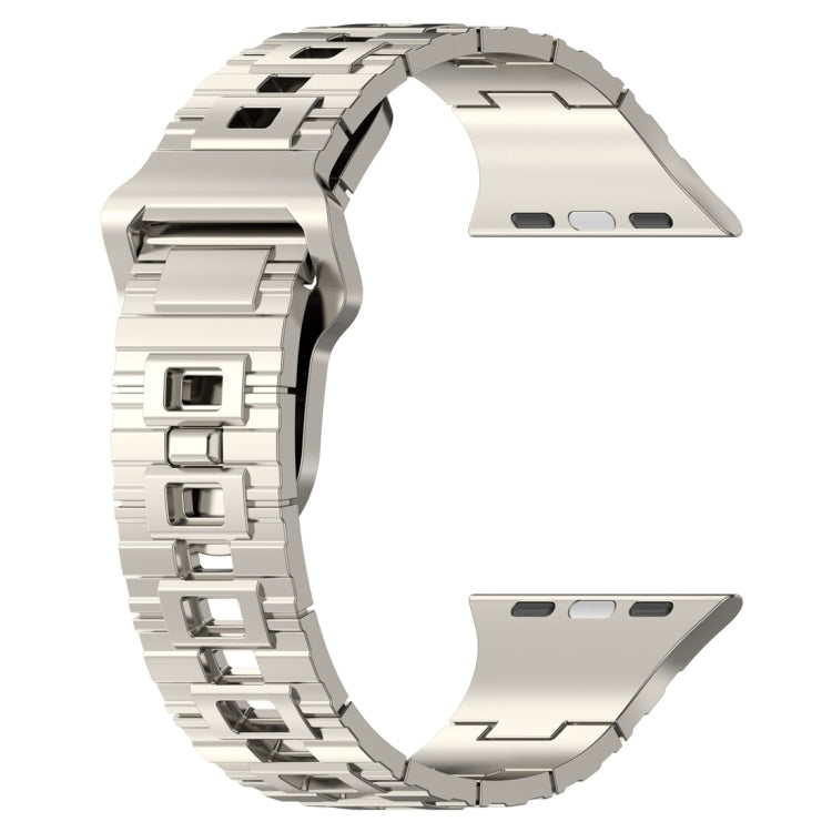 For Apple Watch SE 2023 44mm Square Buckle Armor Style Silicone Watch Band(Plating Silver) - Watch Bands by PMC TechLife | Online Shopping South Africa | PMC TechLife