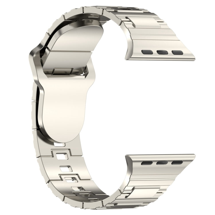 For Apple Watch SE 2023 44mm Square Buckle Armor Style Silicone Watch Band(Plating Silver) - Watch Bands by PMC TechLife | Online Shopping South Africa | PMC TechLife