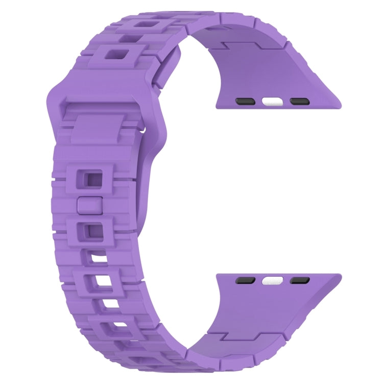 For Apple Watch 9 41mm Square Buckle Armor Style Silicone Watch Band(Purple) - free shipping - PMC TechLife - Order now!