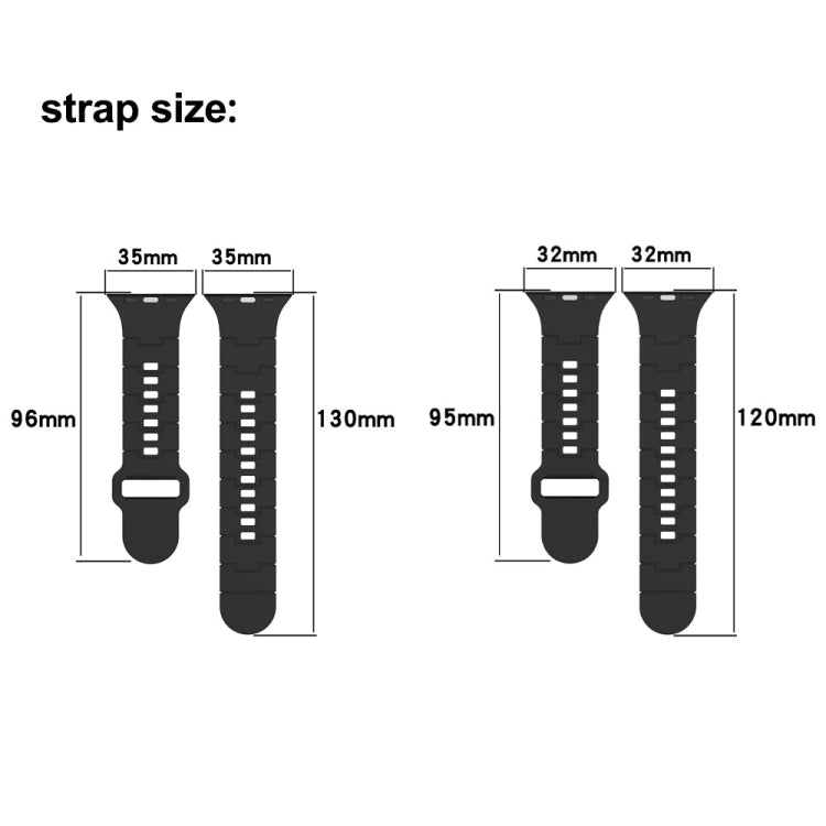 For Apple Watch 9 45mm Square Buckle Armor Style Silicone Watch Band(Ivory White) - Watch Bands by PMC TechLife | Online Shopping South Africa | PMC TechLife