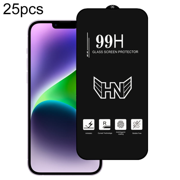 For iPhone 15 25pcs High Aluminum Large Arc Full Screen Tempered Glass Film - iPhone 15 Tempered Glass by PMC TechLife | Online Shopping South Africa | PMC TechLife | Buy Now Pay Later Mobicred
