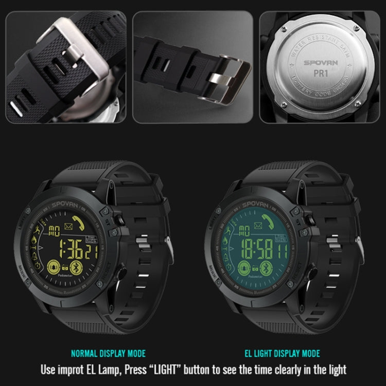 SPOVAN PR1 Outdoor Waterproof Luminous Bluetooth Smart Watch(Blue) - Smart Watches by SPOVAN | Online Shopping South Africa | PMC TechLife | Buy Now Pay Later Mobicred