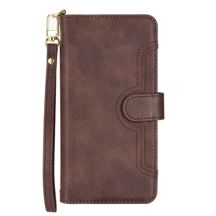 For Sharp Aquos R8 Pro / Leica Leitz Phone 3 Litchi Texture Zipper Leather Phone Case(Brown) - free shipping - PMC TechLife - Order now!