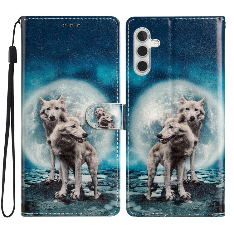 For Samsung Galaxy A25 5G Colored Drawing Leather Phone Case(Twin Wolves) - free shipping - PMC TechLife - Order now!