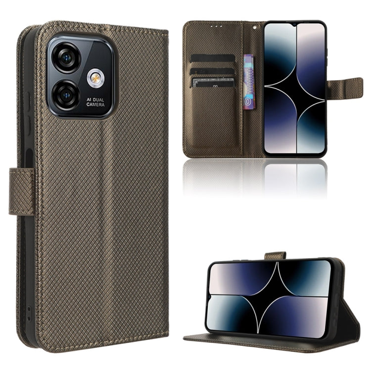 For Ulefone Note 16 Pro Diamond Texture Leather Phone Case(Brown) - Ulefone Cases by PMC Jewellery | Online Shopping South Africa | PMC Jewellery