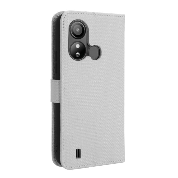 For ZTE Blade L220 Diamond Texture Leather Phone Case(White) - free shipping - PMC TechLife - Order now!